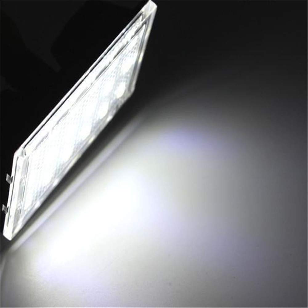 GZLMMY 2Pcs Error Free 18SMD LED number license plate lights bulb for Land Rover discovery 3/4 Freelander 2 Rang Rover Sport car-styling (White)