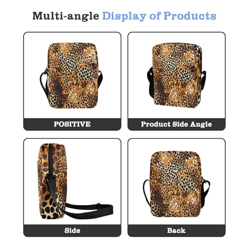 mens messenger bag Crossbody Bags For Women Shoulder Handbags Adjustable Strap for Outdoor Daily Outdoor Daily- Leopard Gradient Glitter Decoration Sequins Purple Yellow4
