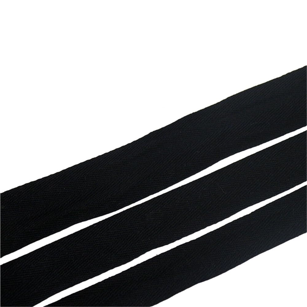 Cinturón de Correas artesanales Cinta de Espiga algodón Negra for Accesorios Tela, Ancho Cinta algodón: 10, 12, 15 y 50 mm, 1 Unidad