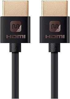 Monoprice Ultra Slim Series High Speed Hdmi Cable, 6Ft Black (113586)