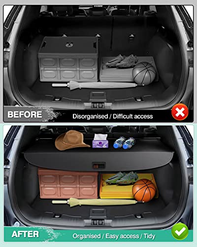 Image of Powerty Cargo Cover for 2020-2024 2025 Ford Escape Accessories Canvas Trunk Cover Retractable Trunk Shielding Shade Privacy Covers