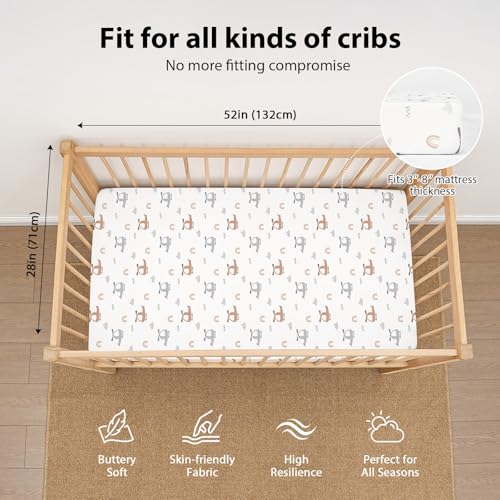 Baby Crib Sheets for Boys and Girls, 3 Pack Toddler Bed Sheets for 52”x28” Standard Toddler Mattresses, Soft Microfiber Fitted Crib Sheets Neutral Grey Helicopter