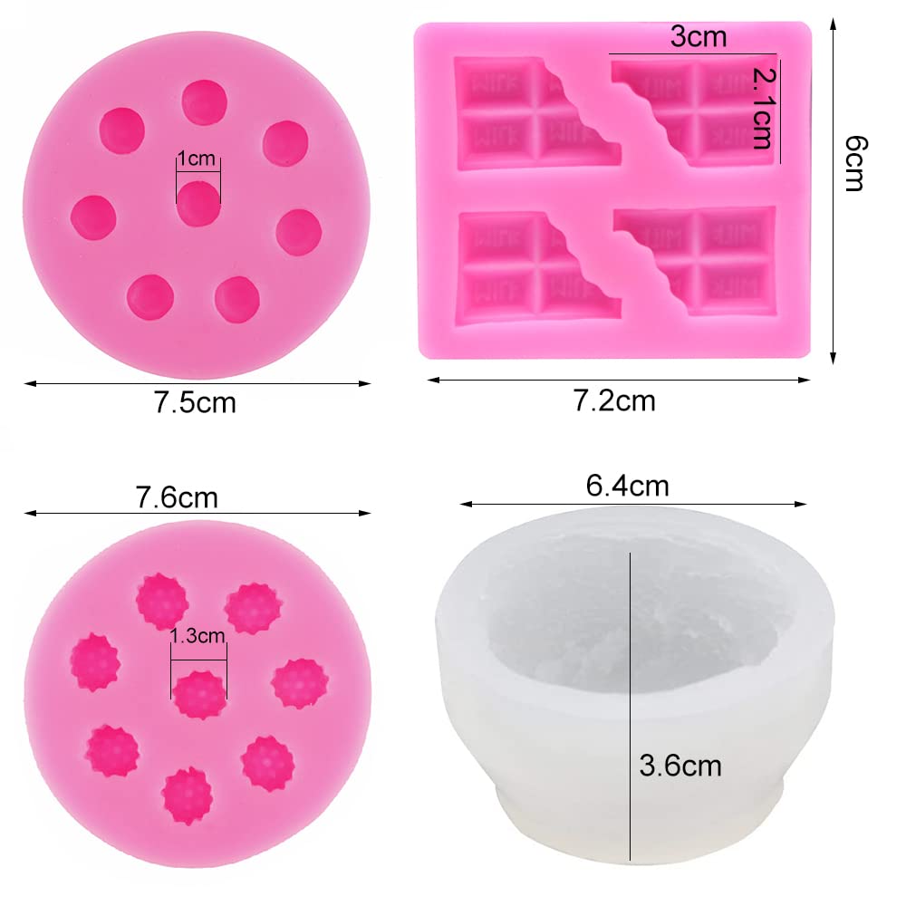 5 Moldes para Hacer Velas 3D - Forma de Bola de Helado y Chocolate, Molde de Silicona en Forma de Fruta para Velas de Cera, Jabón y Decoración