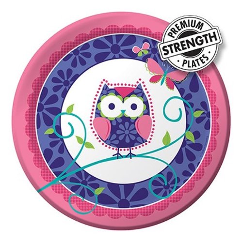 8-Count Round Paper Dinner Plates, Owl Pal 8-Count Round Paper Dinner Plates, Owl Pal