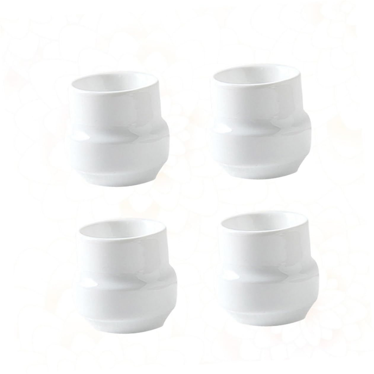 FUNOMOCYA 4pcs Egg Rack Porcelain Egg Holder Porcelain Egg Cup Chicken Egg Holder Egg Holder for Home Lunch Boiled Egg Holder Restaurant Egg Platter Egg Holder Countertop Egg Stand White