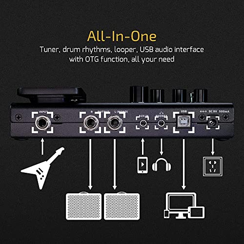 Image of Valeton Multi-Effects with Expression Pedal Guitar Bass Amp Modeling IR Cabinets Simulation Multi Language Stereo OTG USB Audio Interface GP-100