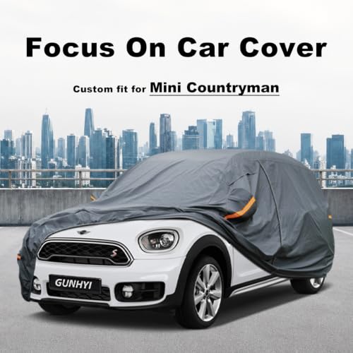 Image of GUNHYI Premium Car Cover Custom Fit Mini Countryman (2010-2026), 16 Layers Heavy Duty Car Cover Waterproof All Weather with Zipper Door for Sun Rain Snow Dust Uv Protection