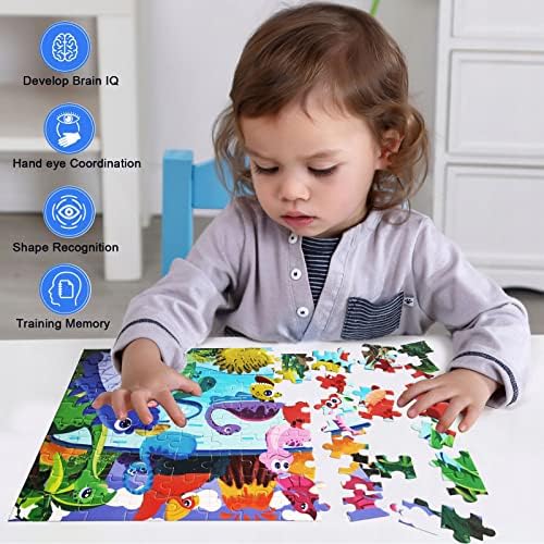 Jigsaw Puzzles for Kids, 100 Pieces Puzzles for Kids Ages 4-8 Years Old, Dinosaur Puzzles for Kids Age 8-10 Year for Boys & Girls, Floor Puzzle for Children Learning Educational Toys for Girls 2