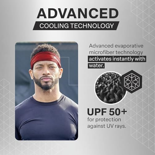 Image of COLD FACTOR Cooling Headband for Women and Men - UPF 50+ Advanced Evaporative Comfort, Instant Cooling Sweatband for Outdoor Sports, Fitness, Yoga, Hiking, Running, and Workout