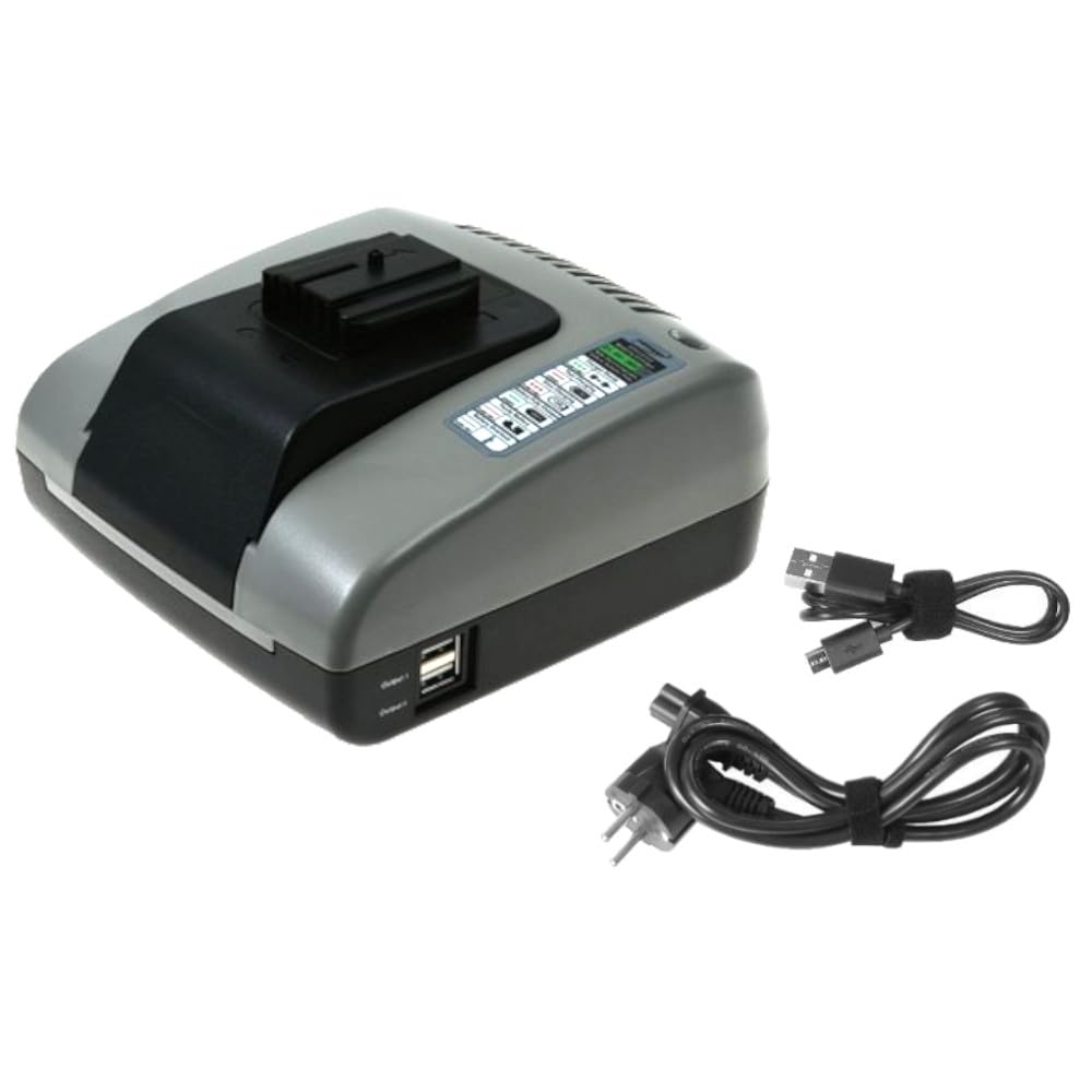 Trade-Shop Cargador estación de carga 21,6 V-36 V con USB compatible con Milwaukee V28G V28C V28B V28BS V28BS/0 0719-22 V28 0721-21 28V M28 M28B M28BX MC28V