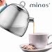Minos Stunning Polished Stainless Steel Teapot - 17 OZ - With Tea Strainer And Silicon Handle
