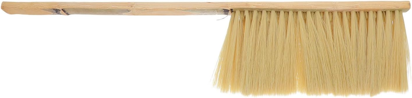 Generic Hand Broom Brush: Bamboo Handle Sweeping Brush Household Cleaning Supplies for Car Bed Furniture Clothes Garden Couch 45cm