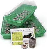 Window Garden Greenhouse Seed Starter Kit – Mini Reusable Plastic Indoor Seed Starter Tray with Dome and Soil Pods for Starting Seeds (3-Pack Windowsill Greenhouse Kits -30 Cells Seed Starting Kit)
