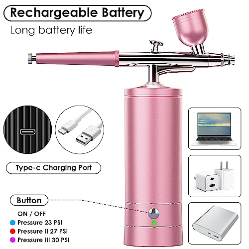 Kit compressor de aerógrafo sem fio recarregável para aerógrafo - Escova de ar sem fio de pistola de
