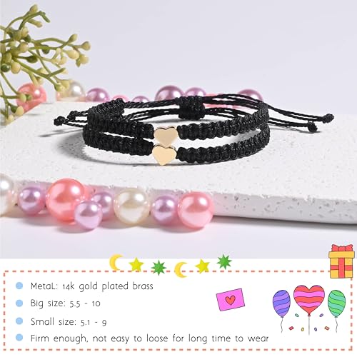 Image of First Day Of Kindergarten Pre K School Mommy And Me Bracelets Gifts, Back To School String Matching Bracelet Set For Mom Daughter Son