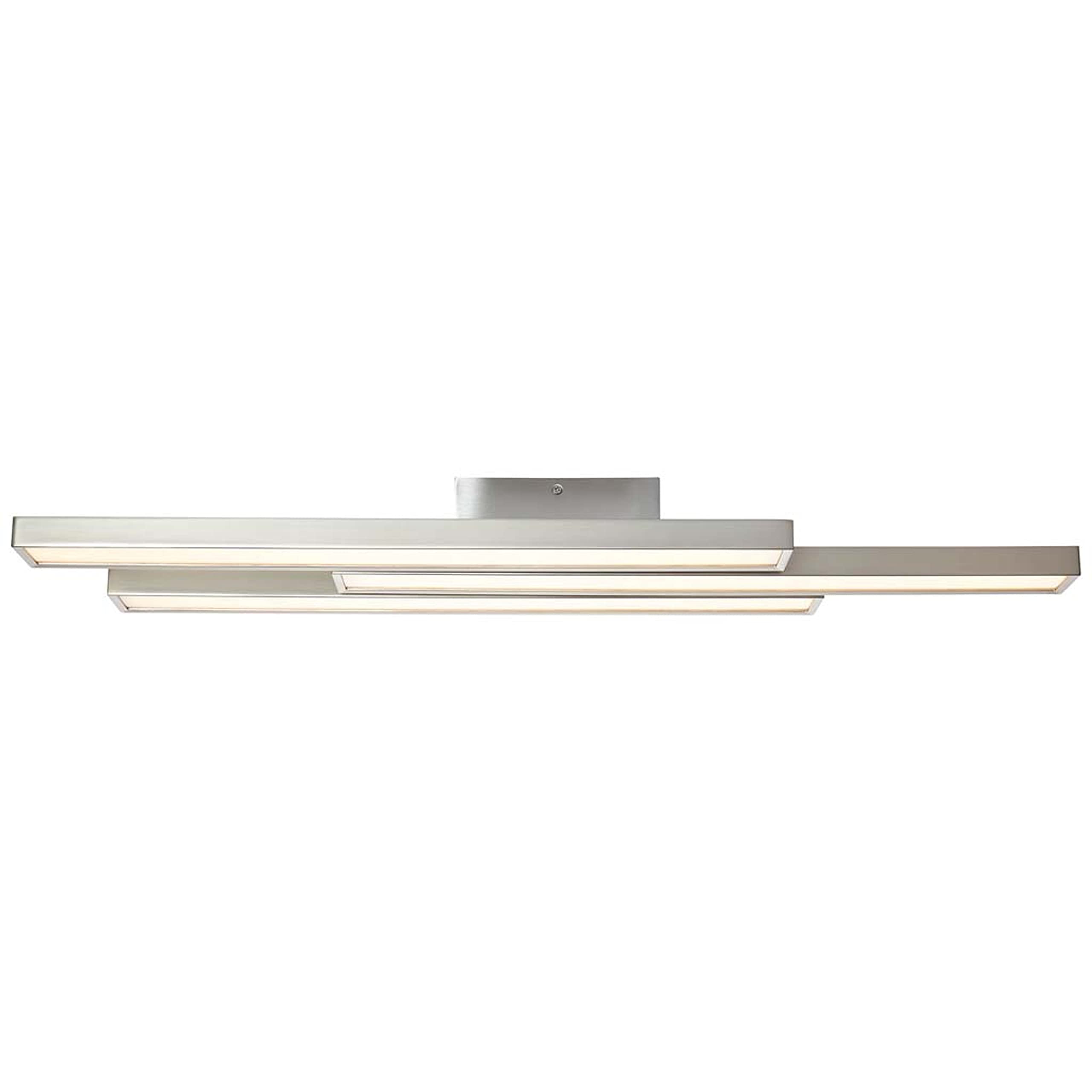 Brilliant Sword WiZ Connected LED Deckenleuchte 3 flg dimmbar App-Steuerung RGB Hauptlicht CCT Einstellung der Lichttemperatur Nachtlichtfunktion nickel eloxiert/weiß 3600 Lumen, LED integriert
