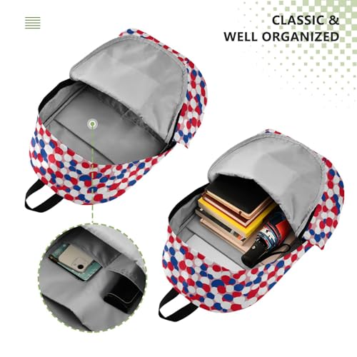 ALAZA Red Blue White Polka Dots Backpack Laptop Notebook Bag College Bag Bookbag Casual Travel Trip Daypack for Women Men Fits 15.6 Laptop4