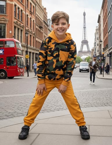 Boys Clothes Fall Winter Outfits Camouflage Long Sleeve Hoodie and Pants 2PC Kids Clothes Boys for 5-14 Years2