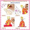 MUOUAKATE 12 Sets Princess Party Favors Birthday Party Decorations, Princess Crafts with Brushes Cards Sticky Hands Toys Stickers Party Supplies Painting Crafts for Girls #5