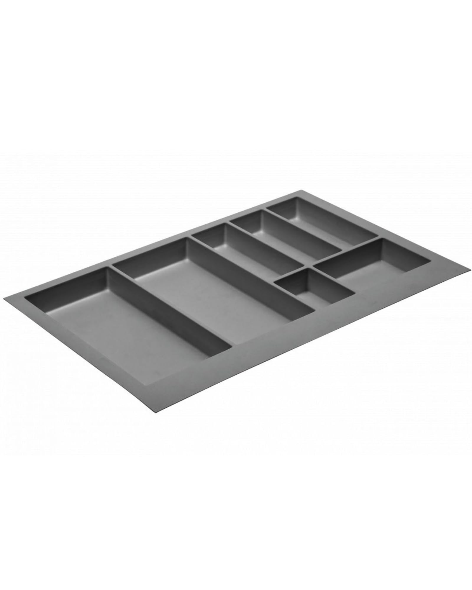 Gedotec Charcoal Plastic Drawer Organiser, 1 Piece Premium Insert In Anthracite, Axispace, Drawers With Body Width 800 Mm, Drawer Organiser System, Cutlery Insert Can Be Shortened