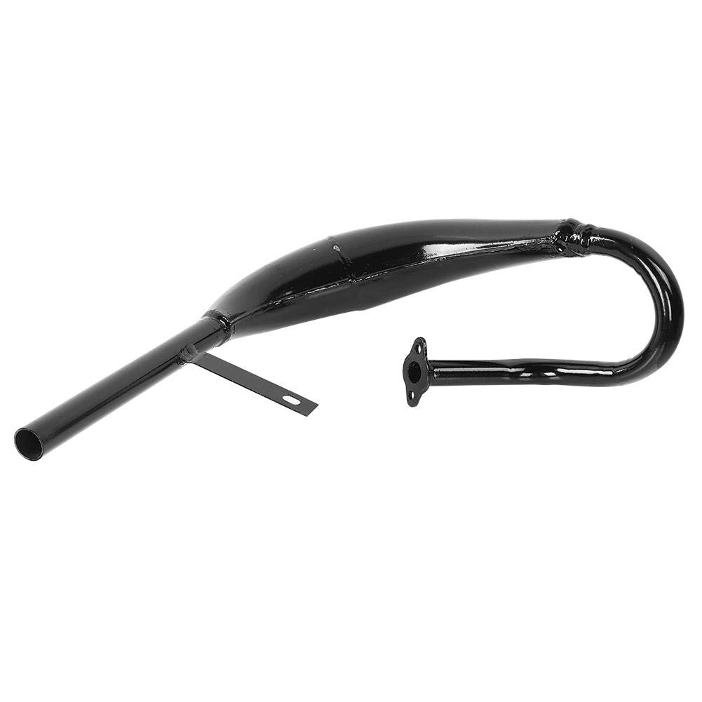 Alomejor Silenciador de Tubo de Escape de Bicicleta, silenciador de Escape de Tubo de Motor de Gas de Bicicleta para Motor de Dos Tiempos 50CC 60CC 80CC(Negro)