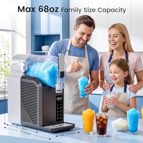 Image of FAB&DELUXE Slushie Machine, 2L /68oz & Slushy Machine for Home | 6-Preset, No Ice Needed, Self-Cleaning, Commercial Frozen Drink Machine for Cold Drink, Margaritas, Frappes, Milk Shake