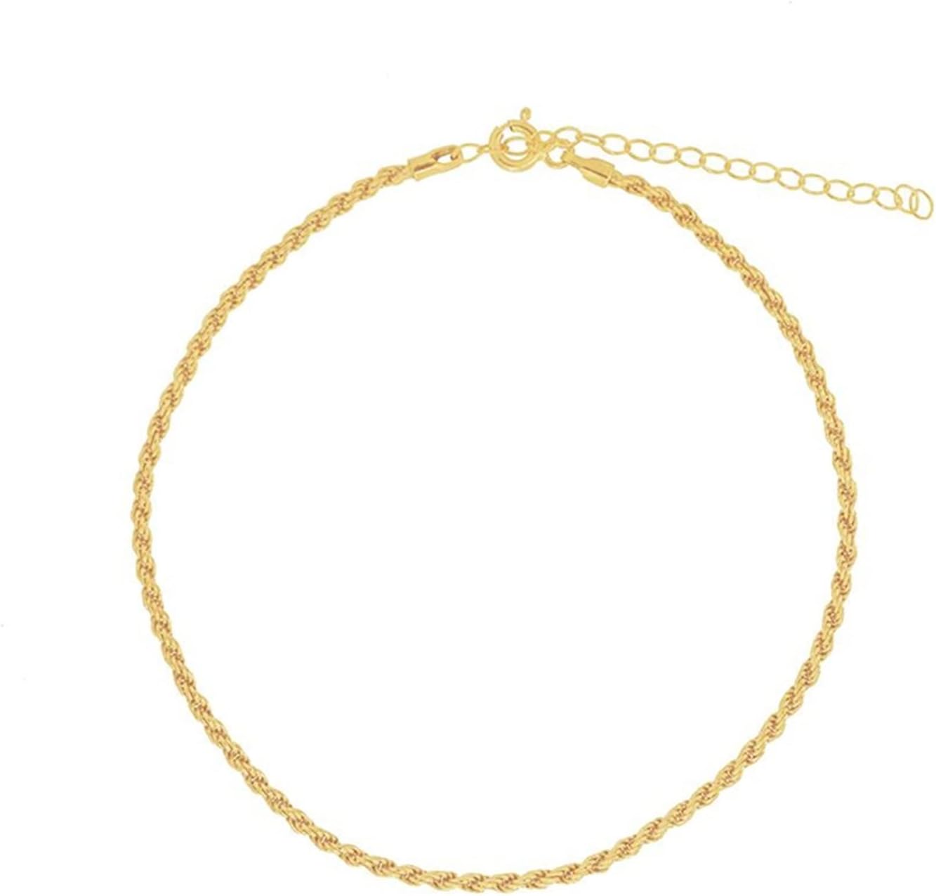 JIANFENG GS 925 Sterling Silver Gold Simple Chain Anklets Fit for Women Beach Foot Jewelry Leg Chain Ankle Bracelets Travel Accessories Exquisite (Color : C)
