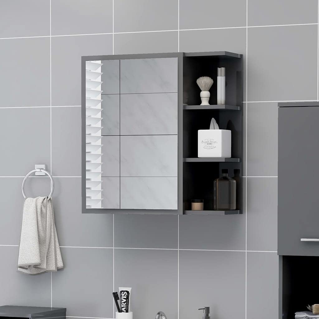 Bathroom Mirror Cabinet White Gloss – Rispa