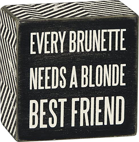 Primitives-by-Kathy-Box-Sign-Every-Brunette-3x3-inches-Black-White Primitives by Kathy Box Sign Every Brunette 3×3 inches Black White