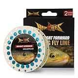 HERCULES Fly Fishing Line Floating Weight Forward Fly Line with Double Welded Loop, Teal Blue, WF6F 100FT