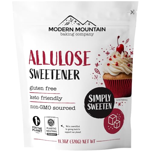 Allulose Sweetener (11.3oz) Keto Sugar Substitute, 0g Net Carbs, Zero Calorie Sweetener, Tastes and Behaves Like Sugar, Premium Quality, Perfect for Keto Baking, Tested and Verified Gluten Free, Non-GMO Sourced, No Erythritol