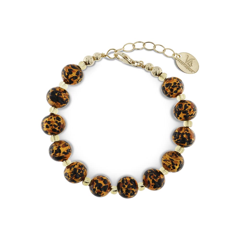 Venetiaurum - Pulsera Con Esferas De Cristal De Murano Original Y Plata 925 - Joya Made In Italy Certificada