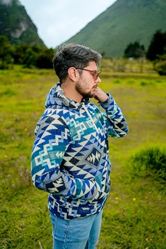 Image of Handmade Alpaca Sweater for Men or Women, Vibrant Colors, Soft and Hypoallergenic, Crafted by Otavalenos Artisans in Ecuador.