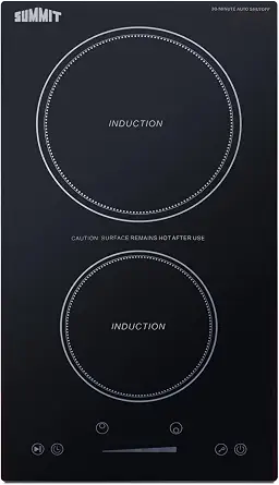 Summit 12" Induction Cooktop, 2 Cooking Zones, Black - SINCH115V2B