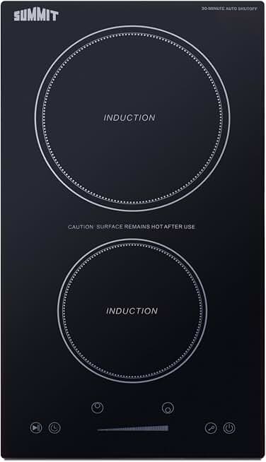 Summit 12" Induction Cooktop, 2 Cooking Zones, 208-240V Electric Cooktop With 30-Minute Safety Shutoff, ADA Compliant Design, Blac