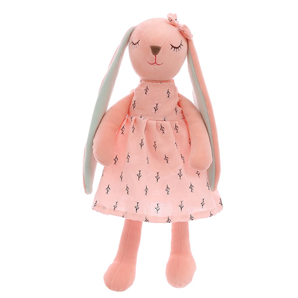 NyaSaa 35cm Cute Rabbit Plush Toy,Pink Bunny Soft Stuffed Plush Toy,Long Eared Rabbit Animal Toy,Sleeping Mate Stuffed Plush for Children,Girls,Boys,Holiday Warm Gifts