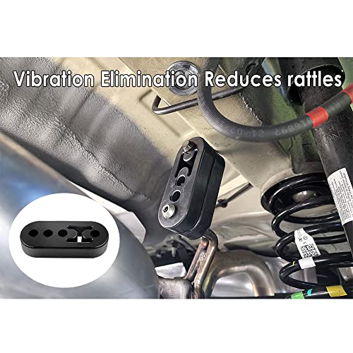 2PCS 12mm Hole EPDM 4 Hole Exhaust Hanger Adjustable Muffler Shock Absorber for Exhaust Pipe,Universal Tailpipe Mount Brackets Insulator Fit Car Truck SUV (2PCS) - Image 2