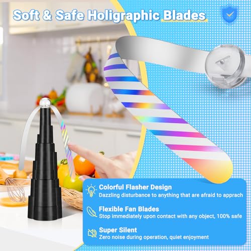 Ventilador de mosca para mesa recargable paquete de 4 unidades compactas con LED 6