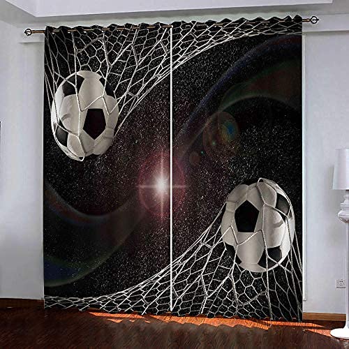 SFALHX Gordijnen voetbal 2 stuks verduisteringsgordijnen met inslagringen, gordijnen, ondoorzichtig, koude- en warmte-isolatie, 140 x 175 cm (b x h SFALHX Gordijnen voetbal 2 stuks verduisteringsgordijnen met inslagringen, gordijnen, ondoorzichtig, koude- en warmte-isolatie, 140 x 175 cm (b x h