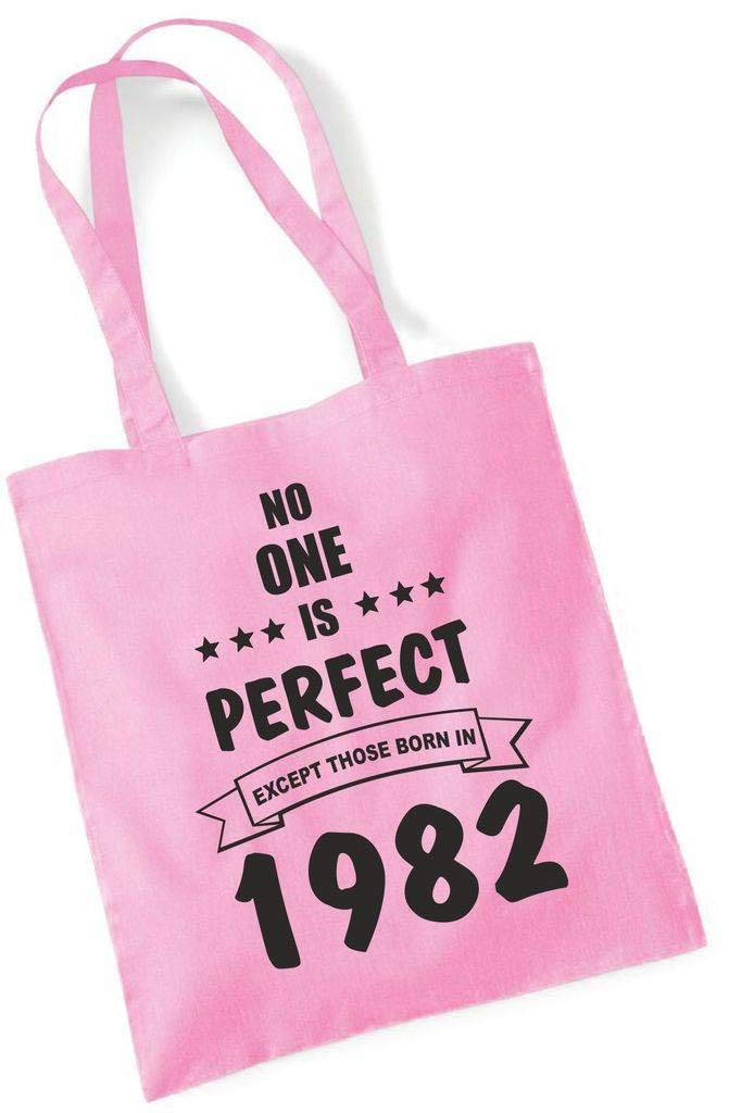 Fun Birthday Gift Present Tote Shopping Cotton Bag No One Is Perfect Except Those Born In Year 1982