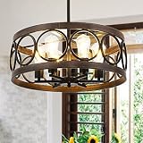 Guang Shuo 21.65" Light Fixture Ceiling Mount,6-Lights Semi Flush Mount Ceiling Light Fixture for Ki