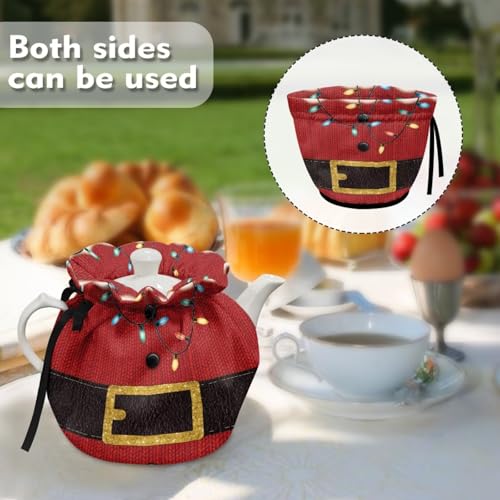 Image of Santa Claus Tea Cozy Insulated Christmas Kitchen Kettle Cover Farmhouse Tea Pot Dust Cover for Keeping Warm Teas Cosies Home Kitchen Decor for Holiday