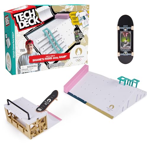 TECH DECK, Shane O’Neill’s Olympic Games Paris 2024 Ramp Customizable X-Connect Park Creator Playset & Exclusive Fingerboard, Kids Toy for Ages 6+