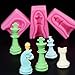 MoldFun 3D Chess Piece Silicone Mold for Chocolate, Candy, Fondant, Cake Decorating, Soap, Candle, Wax Crayon Melt, Plaster, Resin (Set of 12, King, Rook, Queen, Pawn, Knight, Bishop Included)