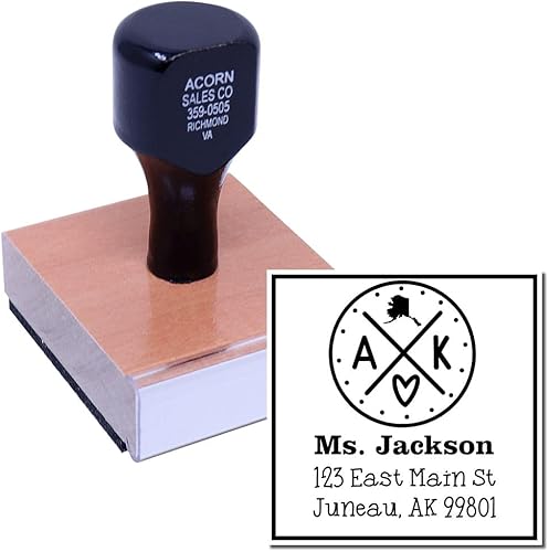 Miniatura 19 de Texas State Love - Sello de dirección cuadrado, uso con almohadilla de sellos, sello de correo de Texas, tamaño 1-5/8 pulgadas Manija