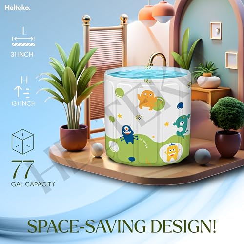 Image of Helteko Bath Tub for Adult for Bathroom, Foldable Tub for Home Use with Drainage Hole, Thickened Insulated Ice Bath Tub, Inflatable BathTub for Adults, Ice BathTub for Adults (Corona)