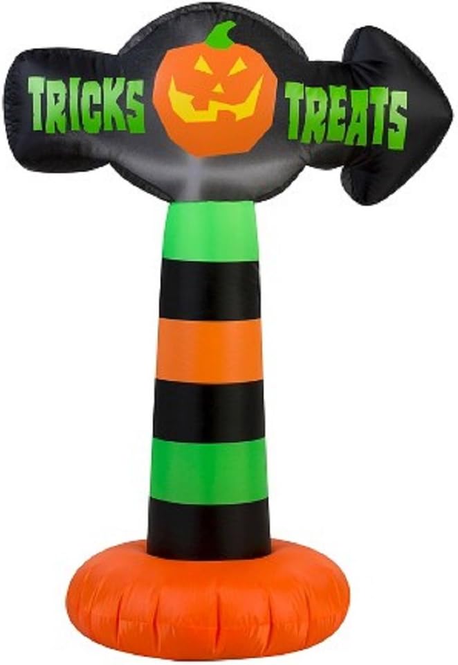 Gemmy Airblown Inflatable Tricks and Treats Sign - Holiday Yard Decorations, 3.5-Foot Tall