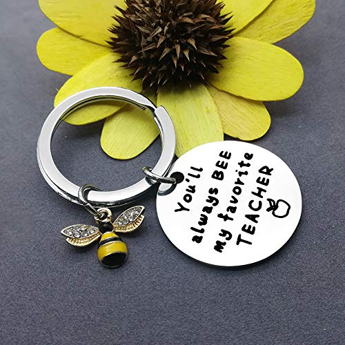 Teacher Keyring Gift You Will Always Bee My Favorite Teacher Keychain Bee Jewelry Teacher Appreciation Thank You Gift Gifts Teacher Keepsake Retirement Gift End Of Year Gift #TOP1