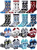 Patelai 8 Pairs Funny Bowling Gift Socks for Men Shoe Size 7-12, Novelty Crew Dress Bowling Gift Accessories for Bowlers Lovers