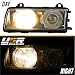 USR 92-99 E36 French EURO Glass Lens Projector Head Light 2 piece (Left + Right) Compatible with 1992-1999 BMW E36 3 Series M3 (HEADLIGHT YELLOW & CLEAR GLASS LENS)